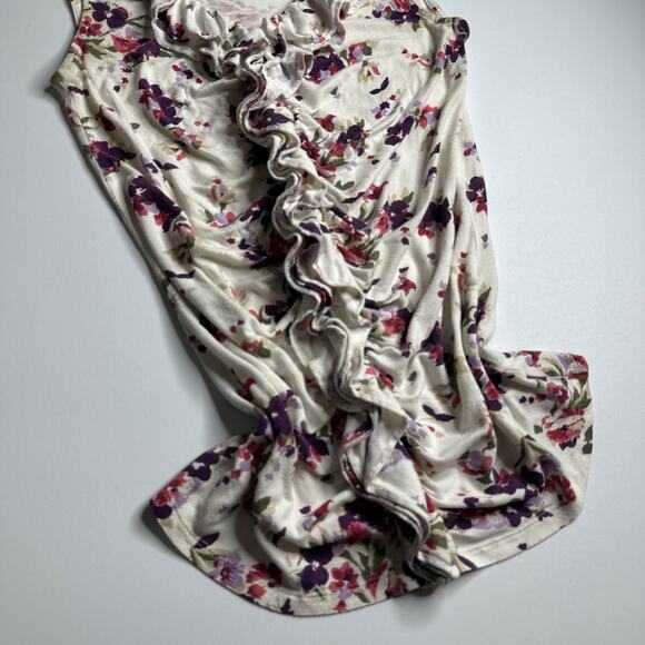 Express XS Floral Ruffle Tank Top Cottagecore Balletcore Soft Girl Rayon - Picture 4 of 12